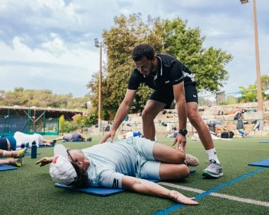 Athlete receiving personalized fitness coaching