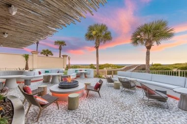 Lounge area by the fire at The Ritz-Carlton Amelia Island