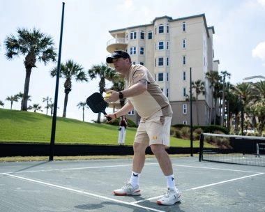 Coach playing pickleball at Mouratoglou Tennis Center Amelia Island