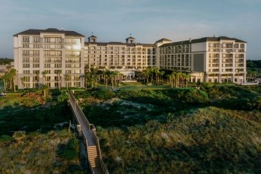 Ritz-Carlton Amelia Island resort surrounded by lush gardens along the Florida coastline.