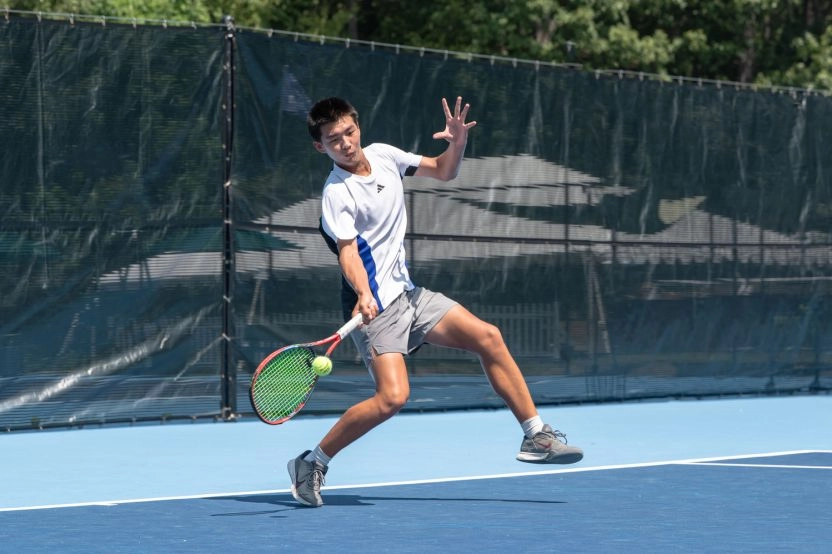Young player on court at Mouratoglou Tennis Center Boston