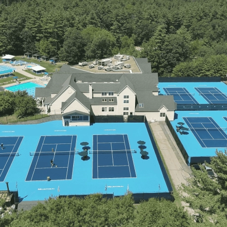 Aerial view of Mouratoglou Tennis Center Boston courts