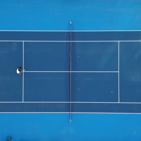 Aerial view of Mouratoglou Tennis Center Calatrava in Spain.