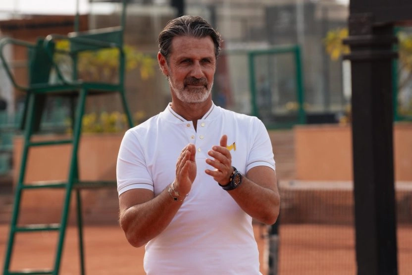 Patrick Mouratoglou applauding during an event at Mouratoglou Tennis Center Palm Hills Cairo in Egypt.